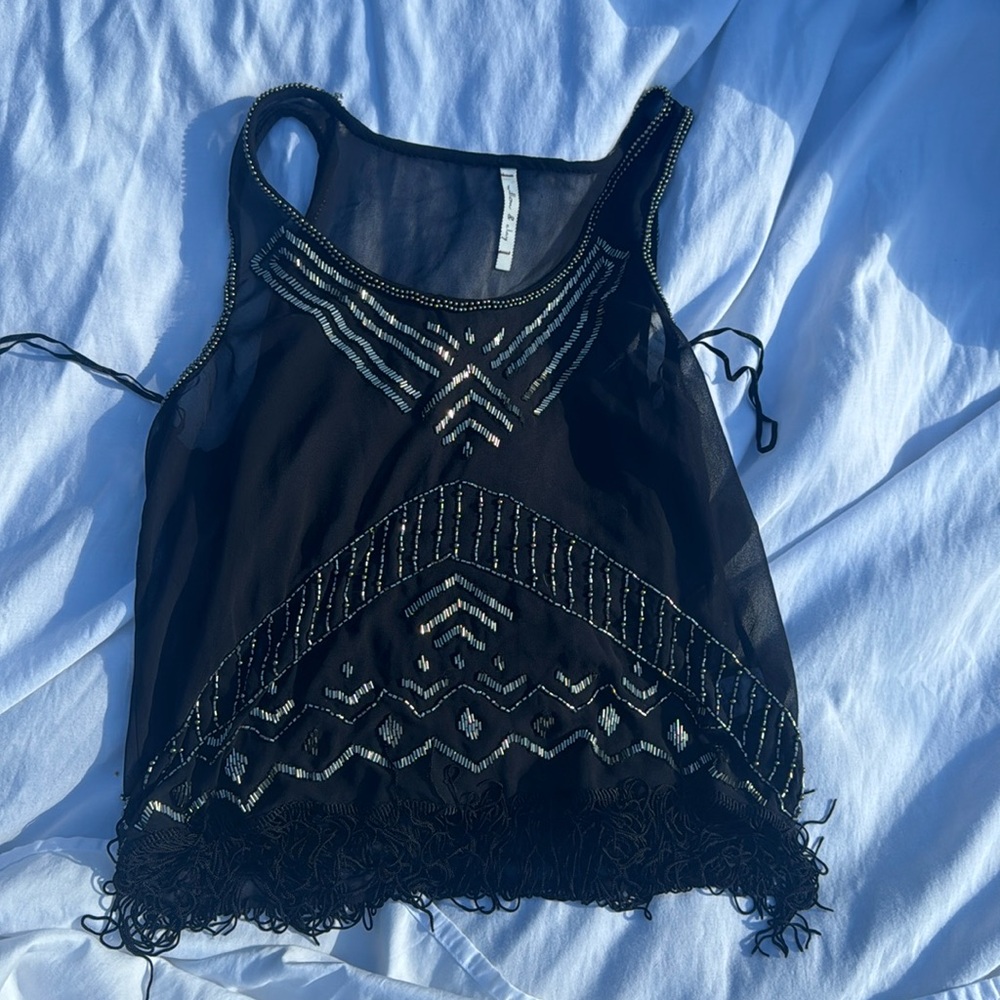 Free people beautiful beaded shirt